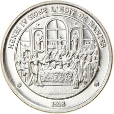 France, Medal, Henri IV signe l'Edit de Nantes, History, MS(63), Silver