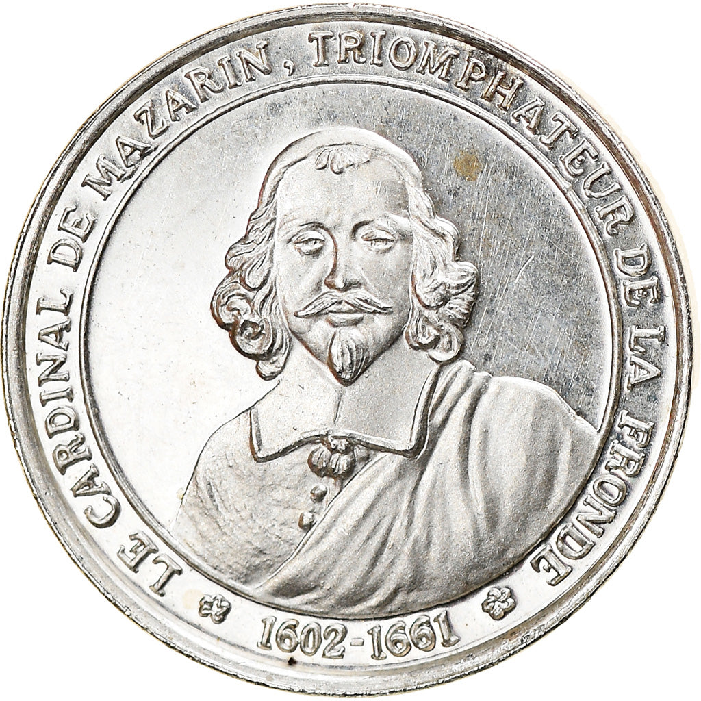 France, Medal, Le Cardinal de Mazarin, La Fronde, History, MS(63), Silver