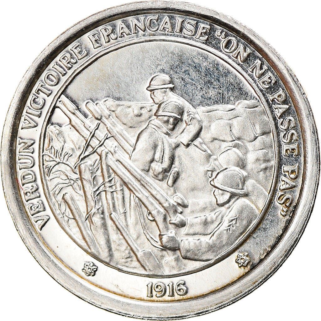 France, Medal, Verdun , On ne passe pas, History, MS(63), Silver