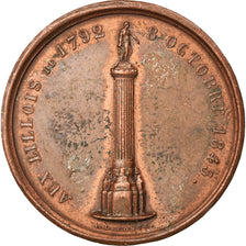 Francia, medalla, Hommage aux Lillois de 1792, History, 1845, Lecomte, MBC+