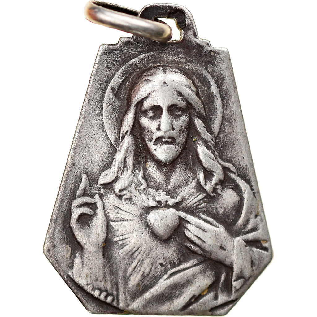 Francja, Medal, Sacré Coeur de Jésus, Religie i wierzenia, AU(50-53), Srebro