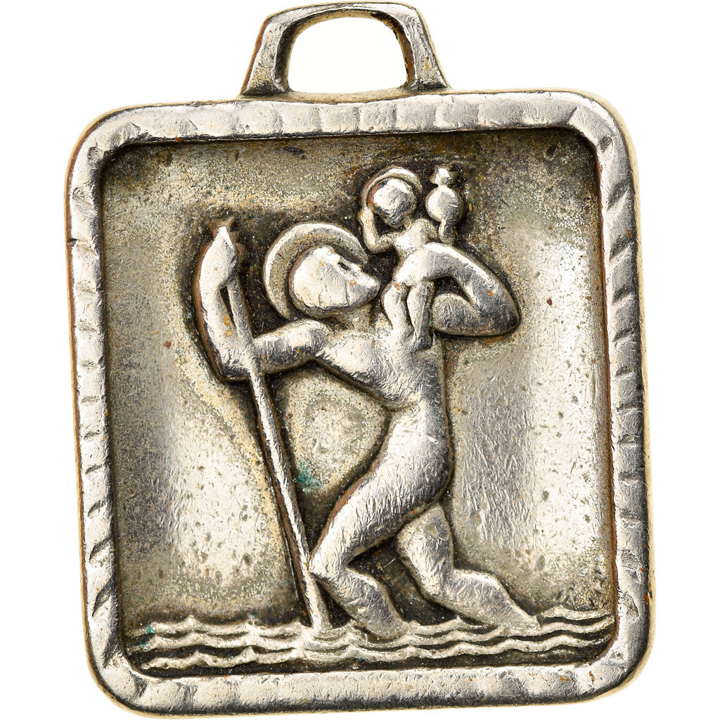 France, Medal, Saint Christophe, Religions & beliefs, EF(40-45), Silvered bronze