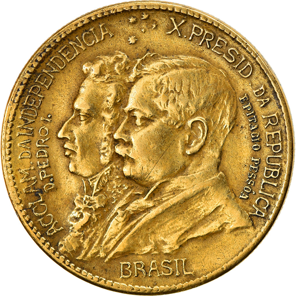 Münze, Brasilien, 1000 Reis, 1922, SS, Aluminum-Bronze, KM:522.1