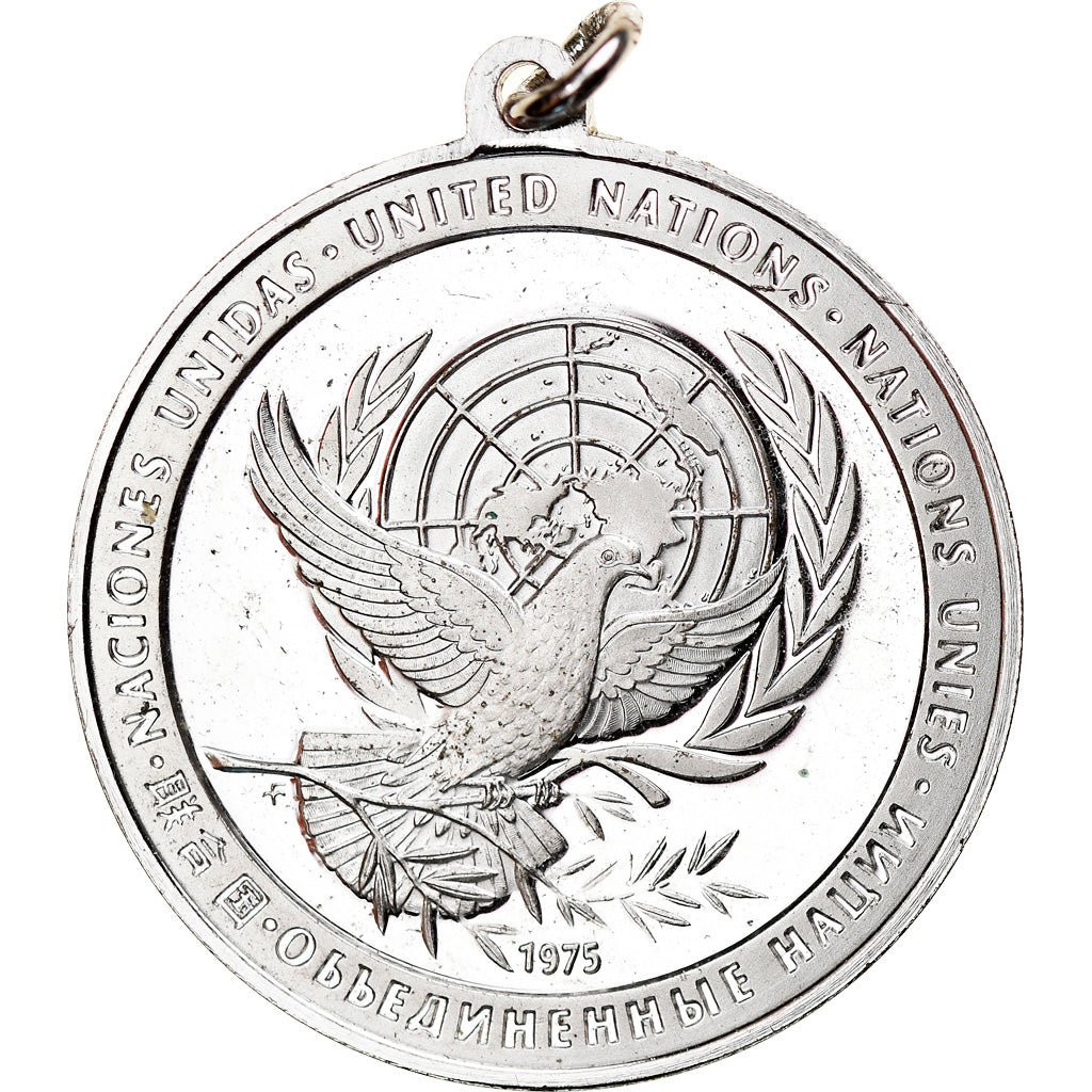 France, Medal, Les Nations Unies, La Paix, 1975, MS(63), Silver