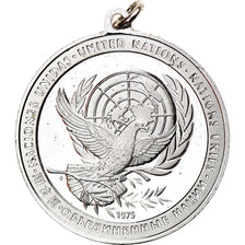 France, Medal, Les Nations Unies, La Paix, 1975, MS(63), Silver