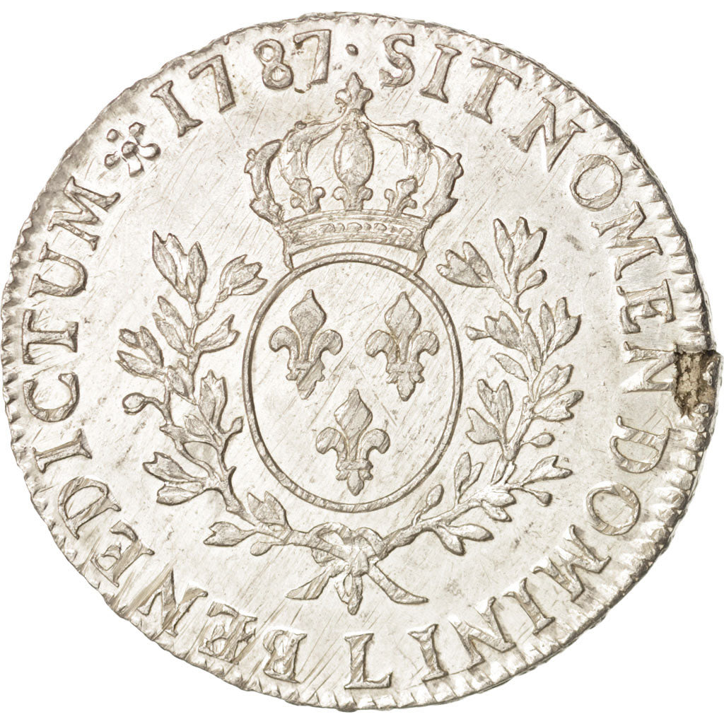 France, Louis XVI, Écu aux branches d'olivier, 1787, Bayonne, MS(60-62),KM564.9