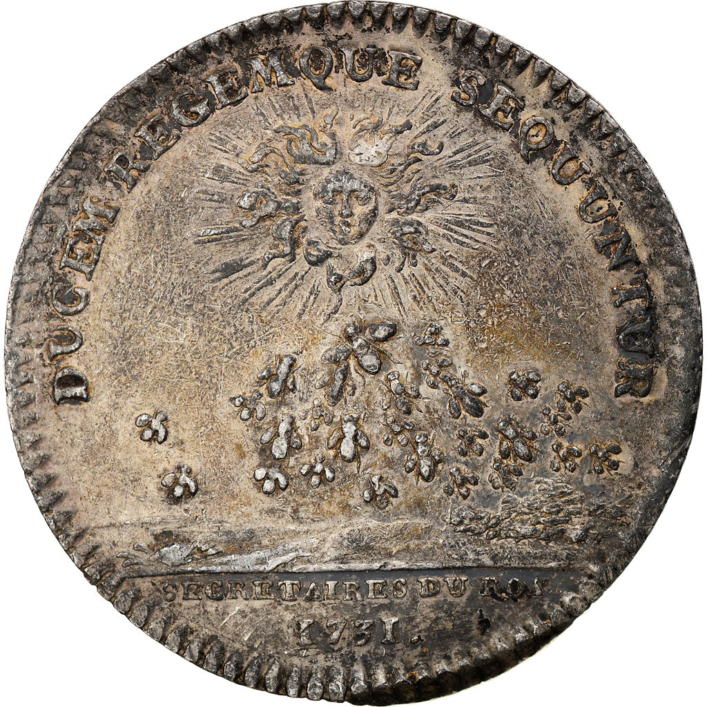 Francja, Token, Louis XV, Secrétaires du Roi, Historia, 1731, EF(40-45)
