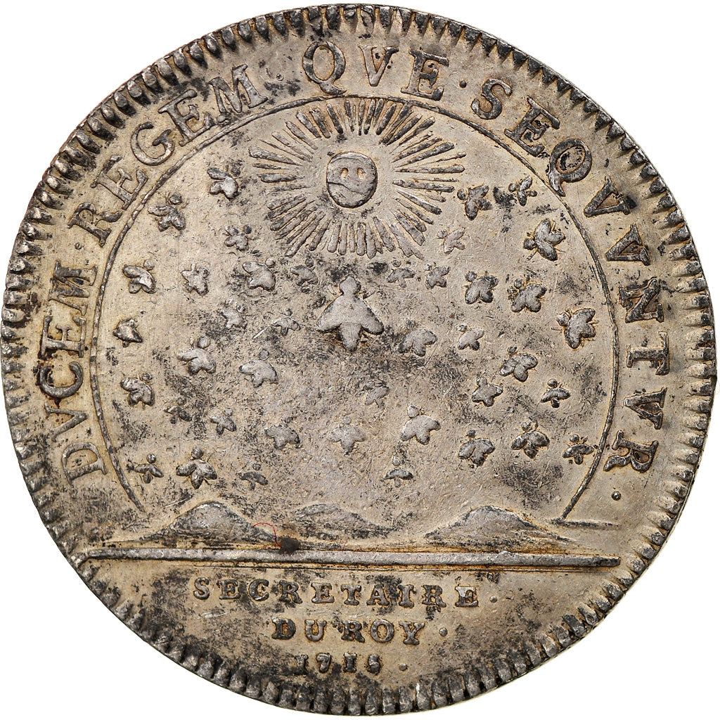 Francja, Token, Louis XV, Secrétaires du Roi, Historia, 1715, EF(40-45)
