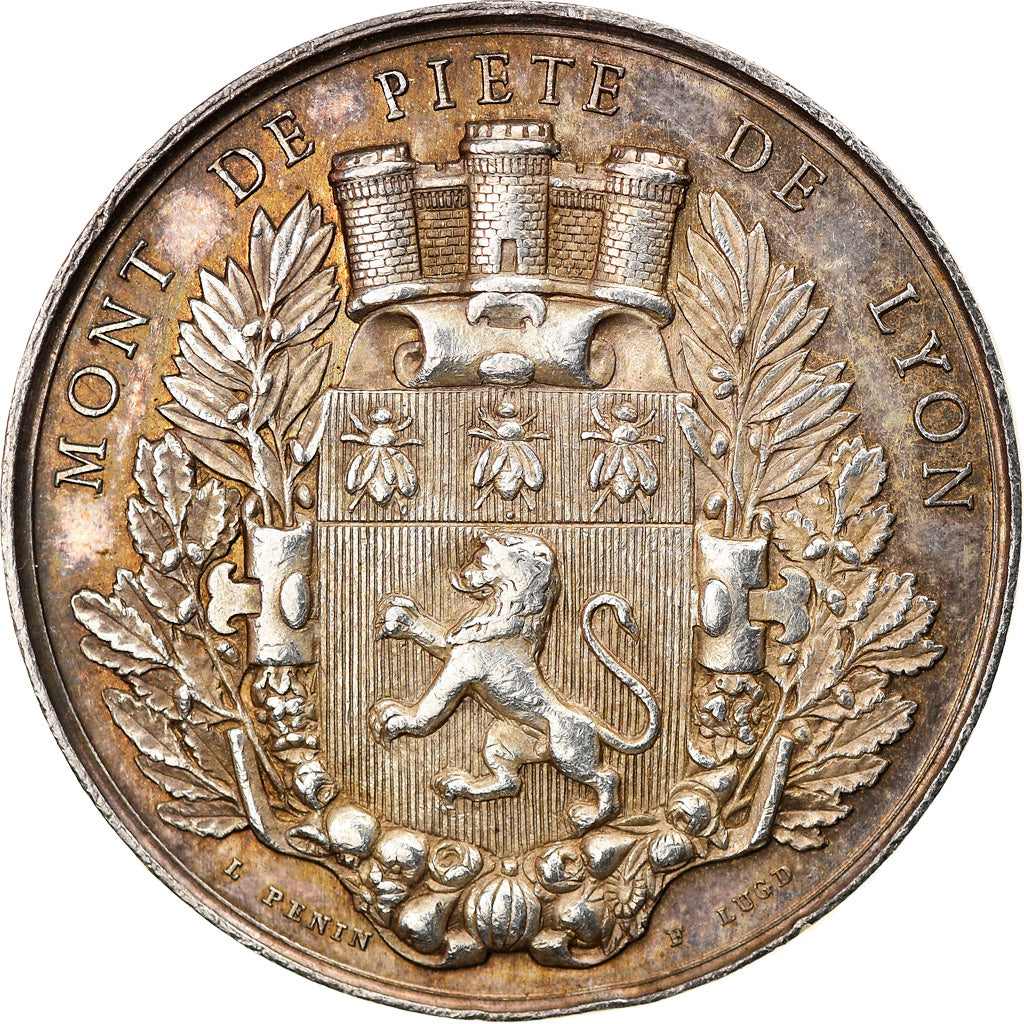 France, Token, Mont de Piété de Lyon, History, 1835, Penin, MS(60-62), Silver