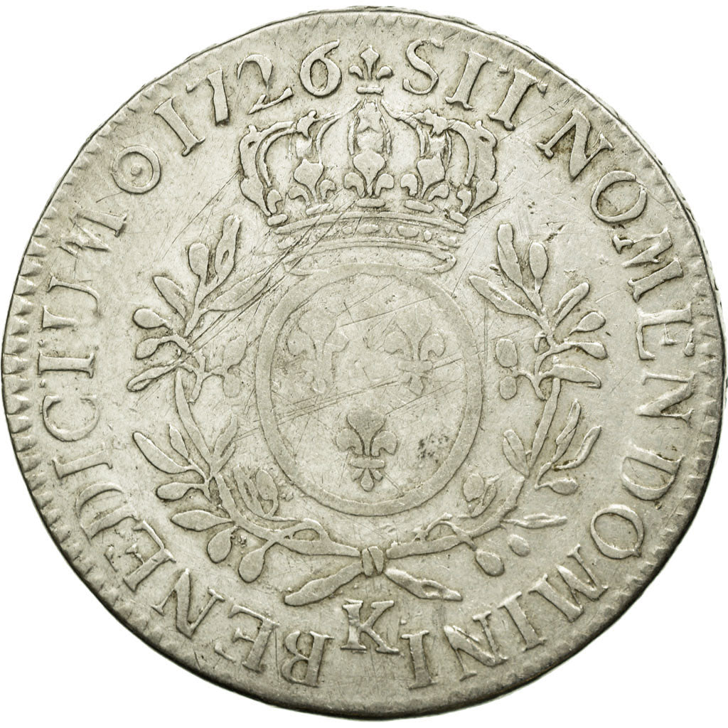 Coin, France, Louis XV, Écu aux branches d'olivier, Ecu, 1726, Bordeaux