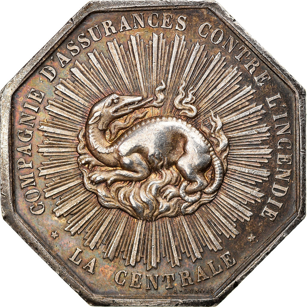 Francia, Token, Insurance, La Centrale, Incendie, 1863, Dubois, SPL-, Argento