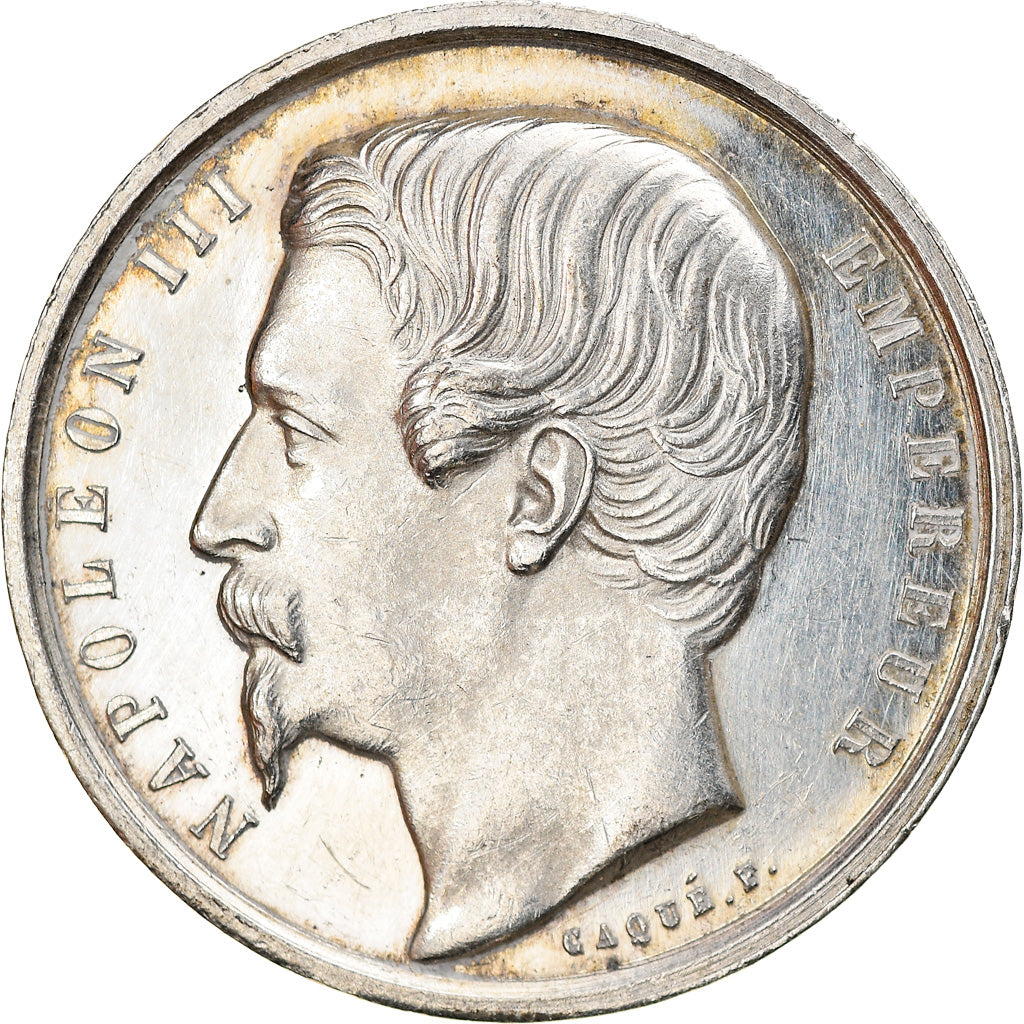 France, Token, Notary, Napoléon III, Notaires de Laon, 1854, Caqué, MS(60-62)