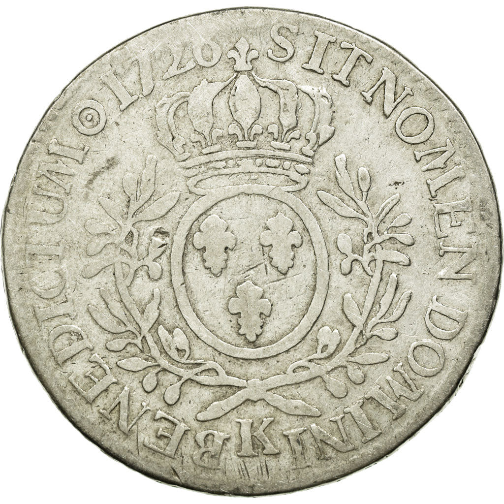 Coin, France, Louis XV, Écu aux branches d'olivier, Ecu, 1726, Bordeaux