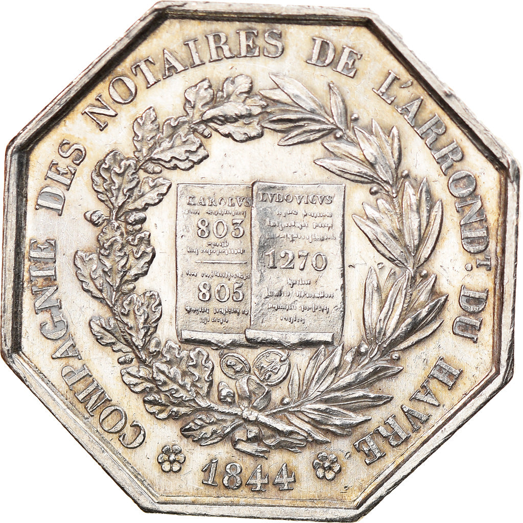 France, Token, Notaires de l'arrondissement du Havre, 1844, Dubois, AU(55-58)