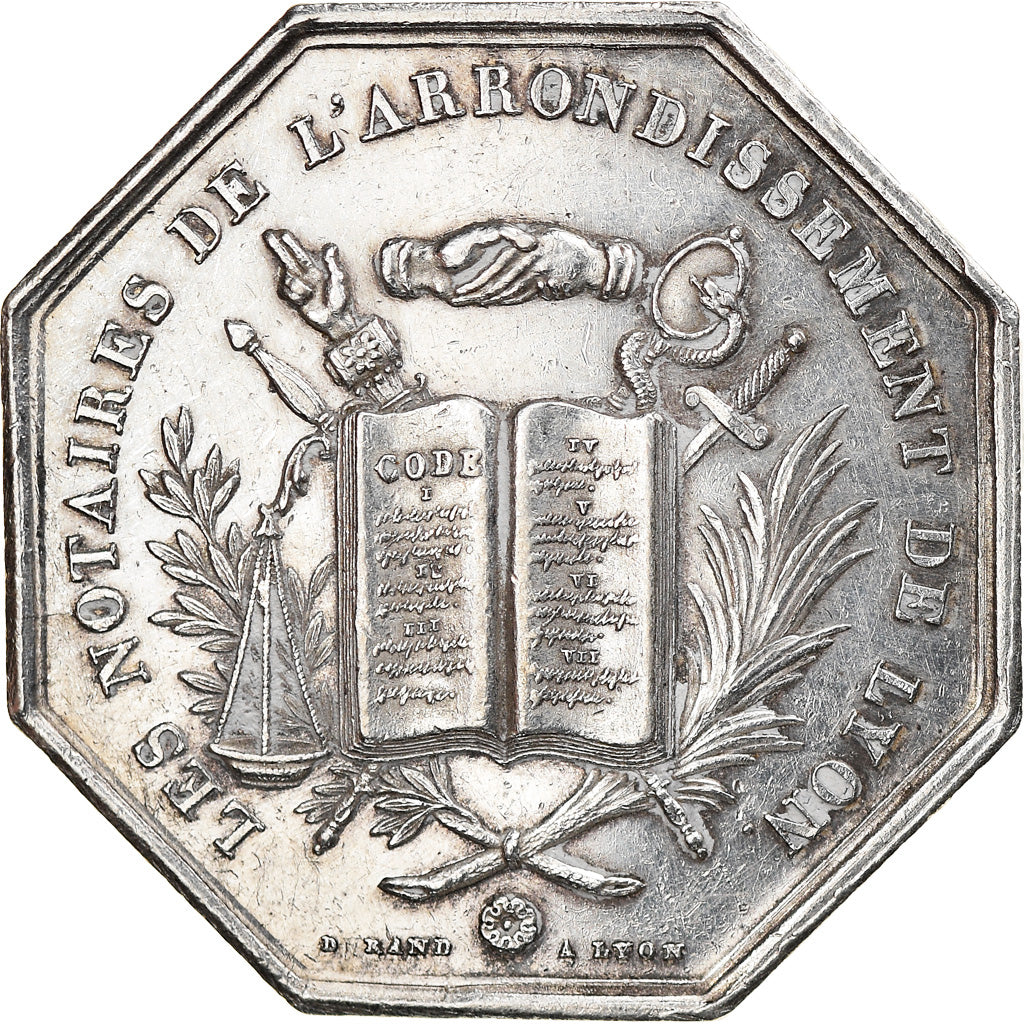 Francja, Token, Notaires de l'Arrondissement de Lyon, 1839, Durand, AU(50-53)