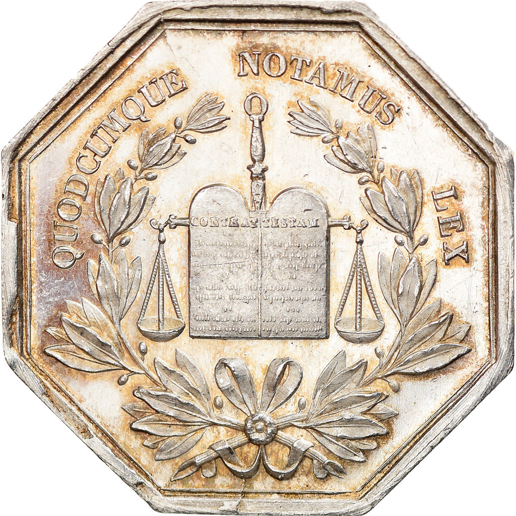 France, Token, Notaires de l'Arrondissement d'Abbeville, MS(60-62), Silver