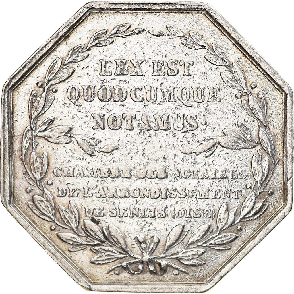 Francia, Token, Charles X, Notaires de l'Arrondissement de Senlis, Oise, De