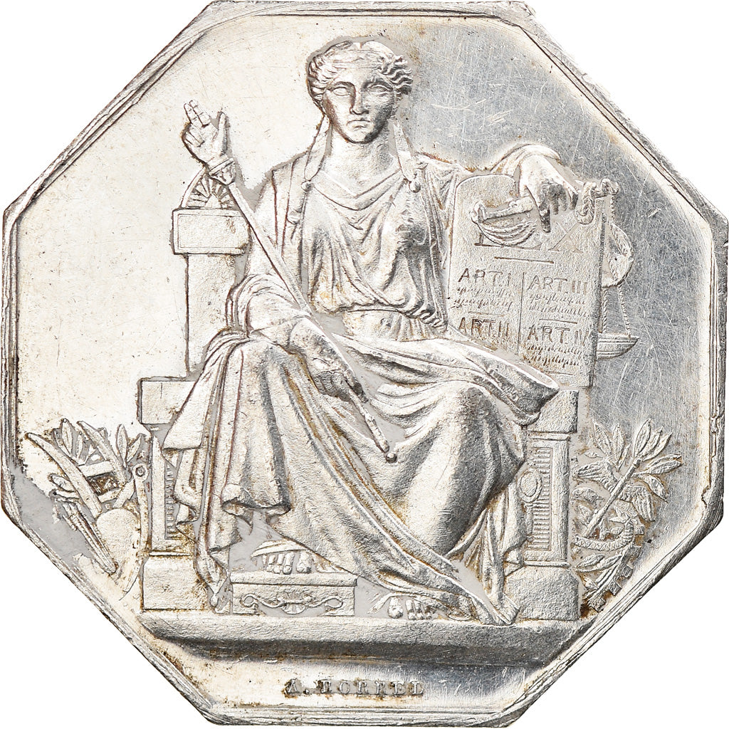 Frankrijk, Token, Notaires de Baugé, Maine et Loire, Borrel.A, PR, Zilver