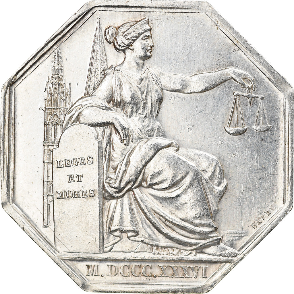 France, Token, Notary, Notaires de l'Arrondissement de Chartres, 1836, Barre