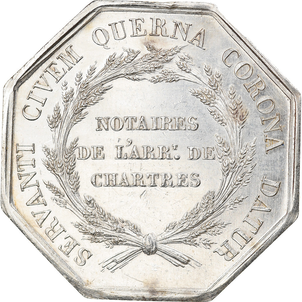 France, Token, Notary, Notaires de l'Arrondissement de Chartres, 1836, Barre