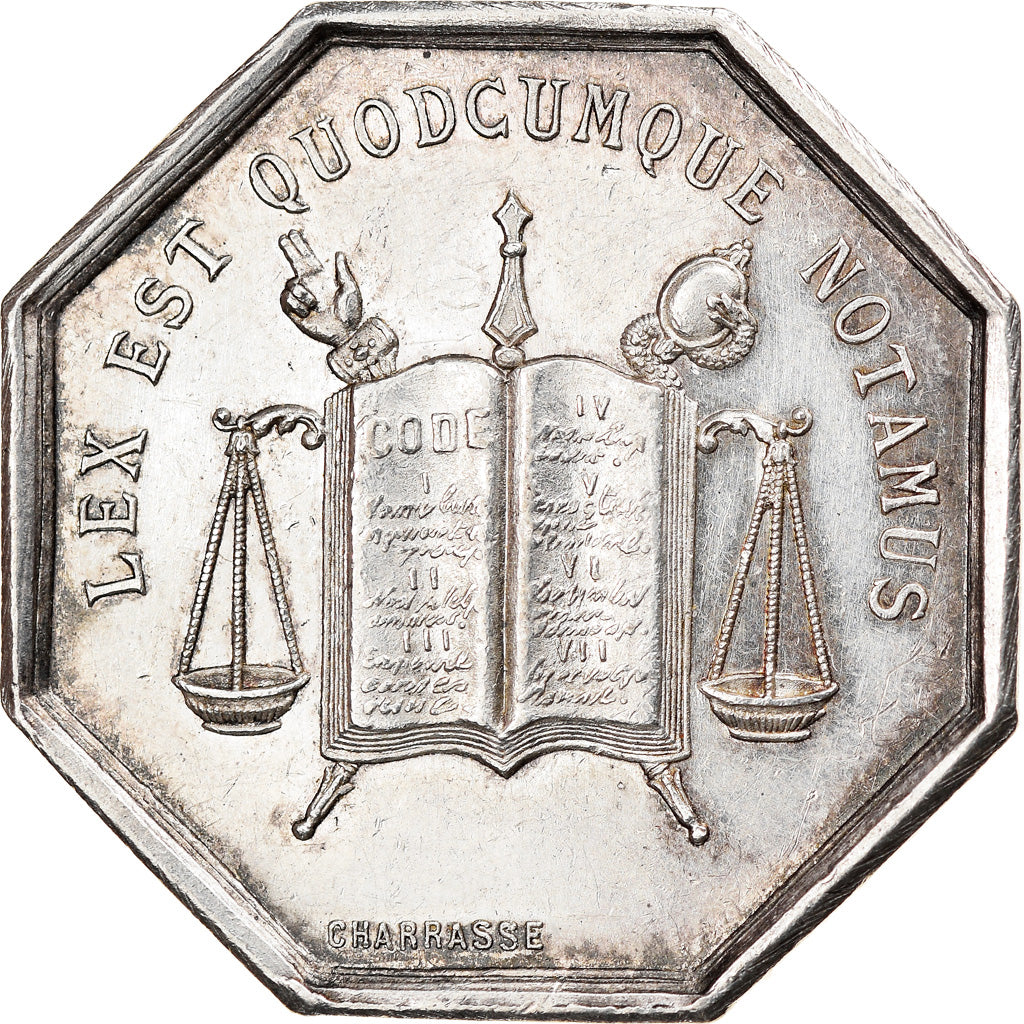 Francia, Token, Notaires de l'Arrondissement de Lyon, Charrasse, SPL-, Argento