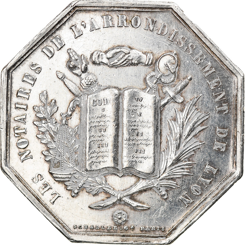 Frankreich, Token, Notaires de l'Arrondissement de Lyon, 1883, Schaller, SS+