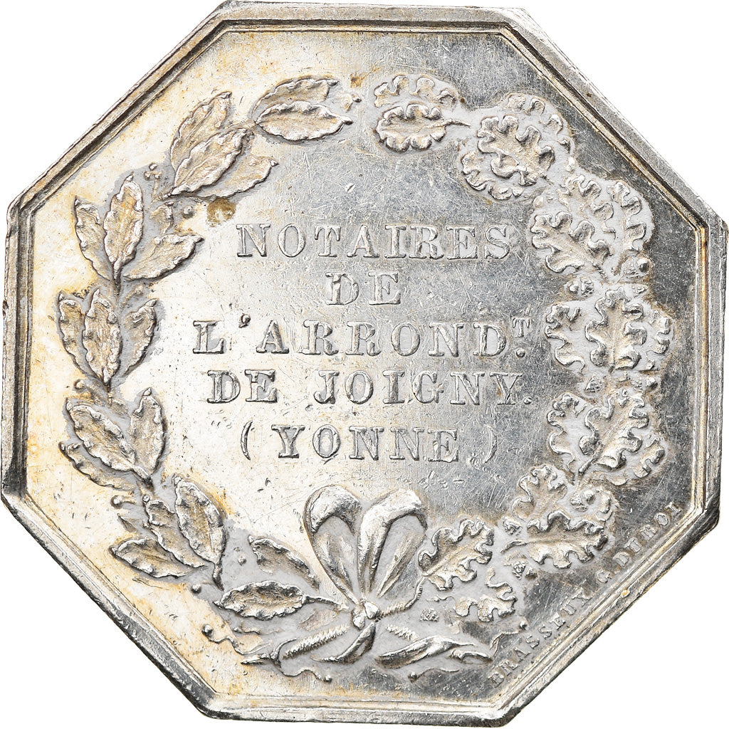 Francia, Token, Notaires de l'Arrondissement de Joigny, Yonne, Brasseux, BB+