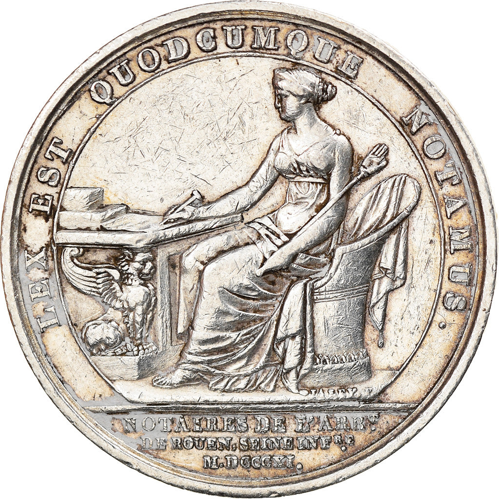 France, Token, Napoléon Ier, Notaires de l'Arrondissement de Rouen, 1811
