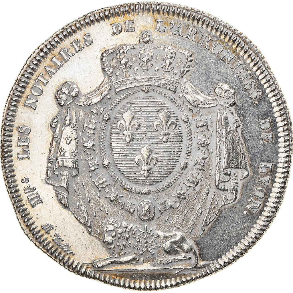 France, Token, Restauration, Notaires de Lyon, 1812, Tiolier, AU(55-58), Silver