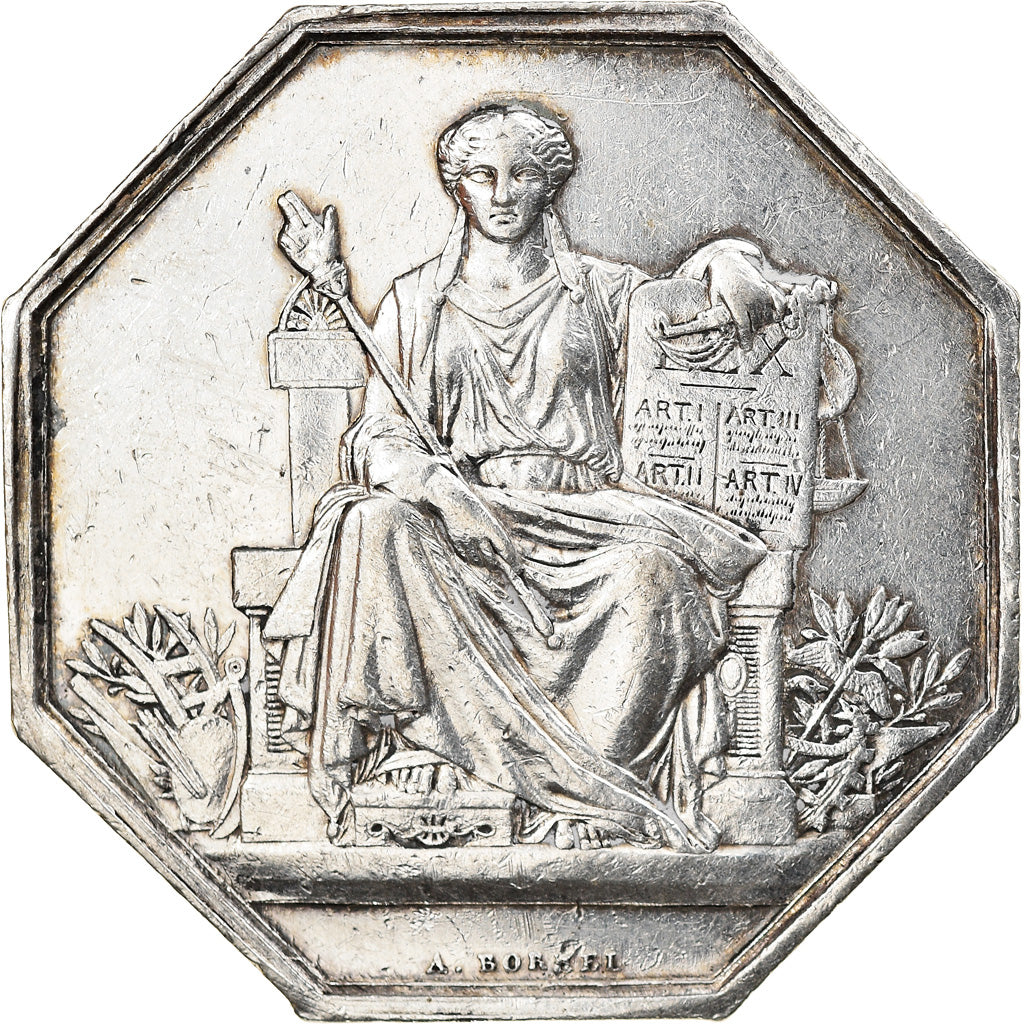 France, Token, Compagnie des Notaires de Paris, Borrel.A, AU(50-53), Silver