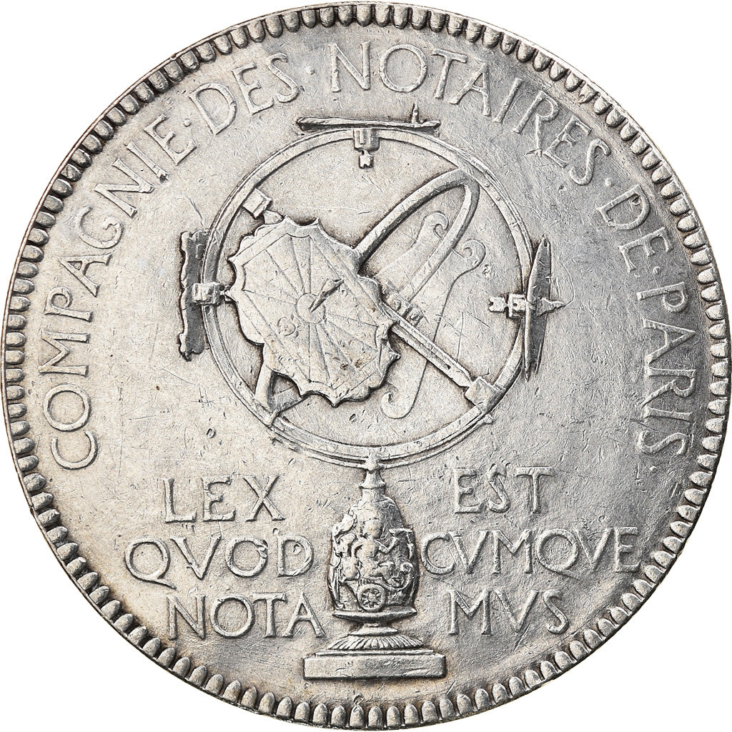 France, Token, Compagnie des Notaires de Paris, Chaplain, AU(50-53), Silver