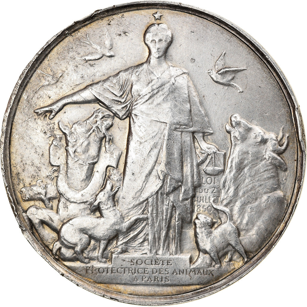 France, Token, Société Protectrice des Animaux, AU(50-53), Silver