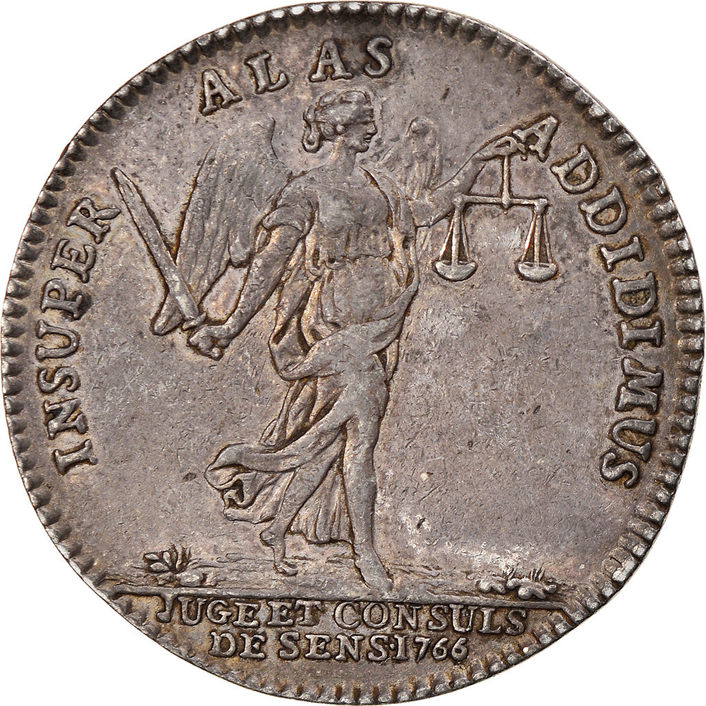 França, Token, Luís XV, Juges et Consuls de Sens, História, 1766, EF(40-45)