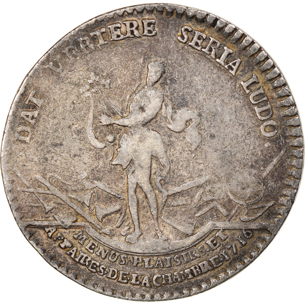 France, Token, MENUS PLAISIRS DU ROI Louis XV, History, 1716, VF(30-35), Silver