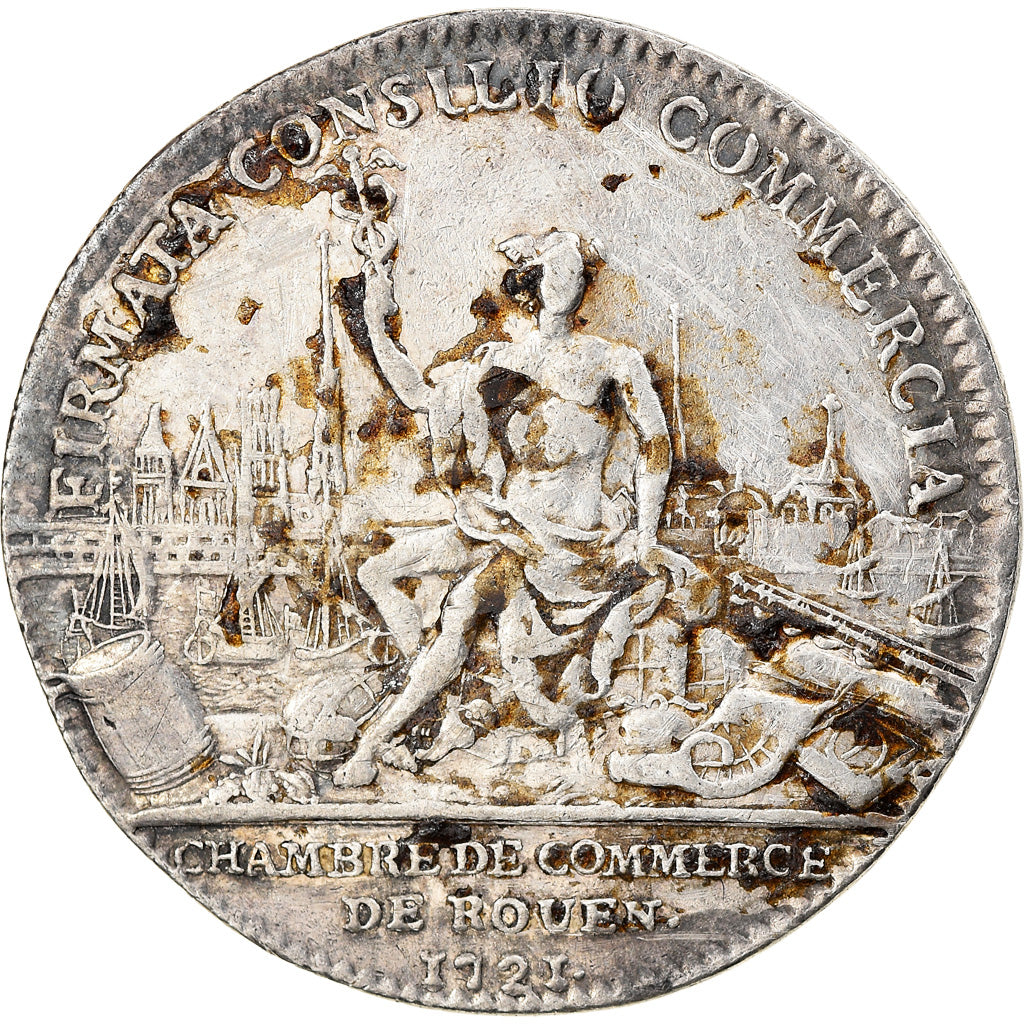 Francia, Token, Louis XV, Chambre de Commerce de Rouen, History, 1721, BB