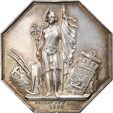 France, Token, Comptoir National d'Escompte de Paris, 1848, MS(63), Silver