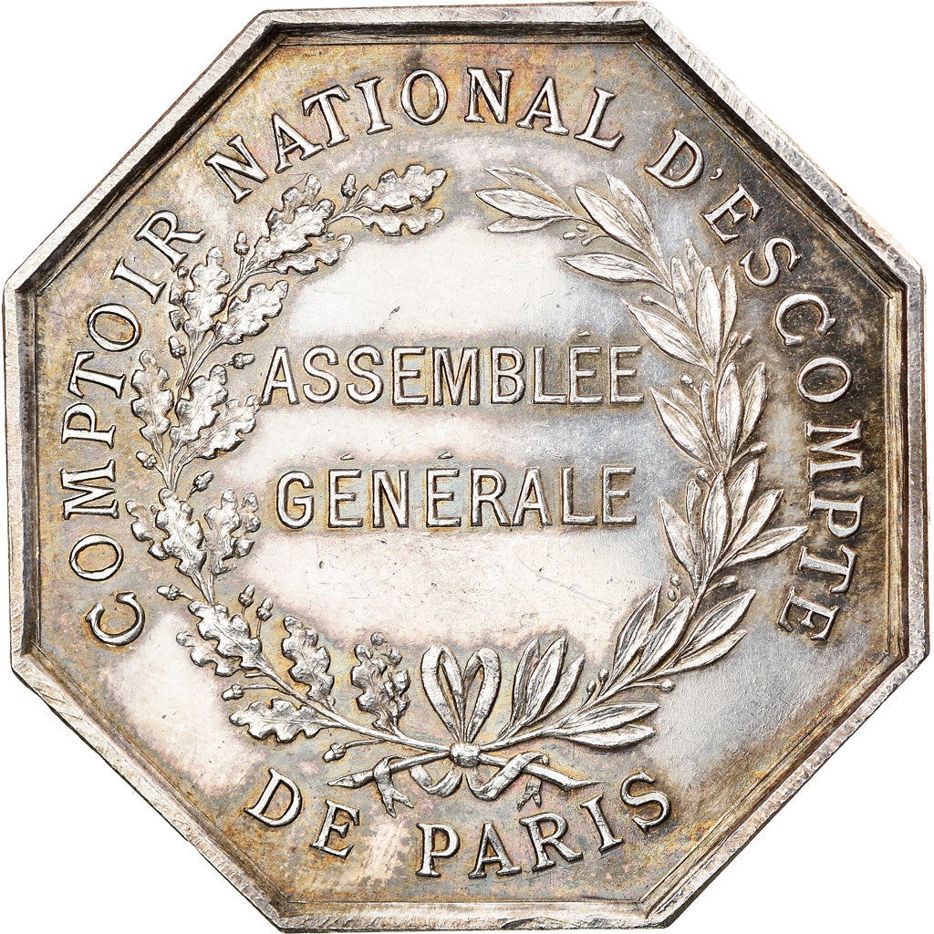 France, Token, Comptoir National d'Escompte de Paris, 1848, MS(63), Silver