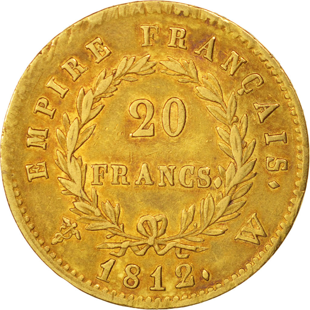 France, Napoléon I, 20 Francs, 1812, Lille, TTB, Or, KM:695.10, Gadoury:1025
