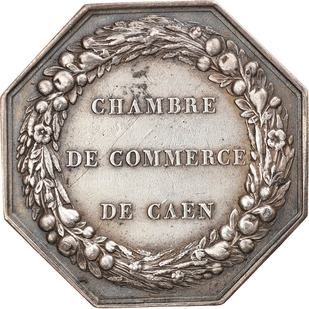 France, Token, Chambre de Commerce de Caen, 1848, Pingret, AU(55-58), Silver