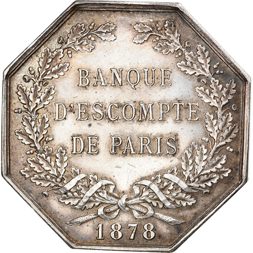 France, Jeton, Savings Bank, Banque d'Escompte de Paris, 1878, Stern, SUP