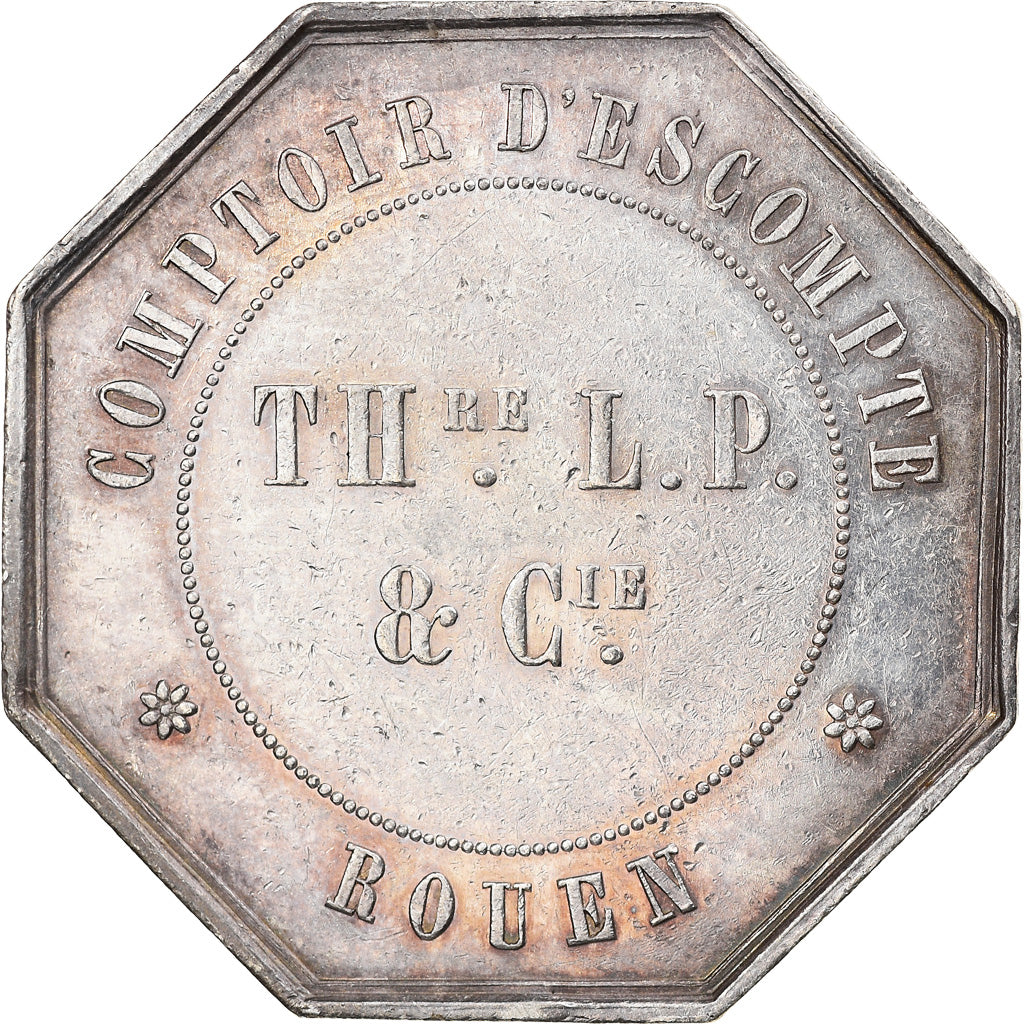 Francia, Token, Bank, Comptoir d'Escompte de Rouen, 1854, Hamel, SPL-, Argento