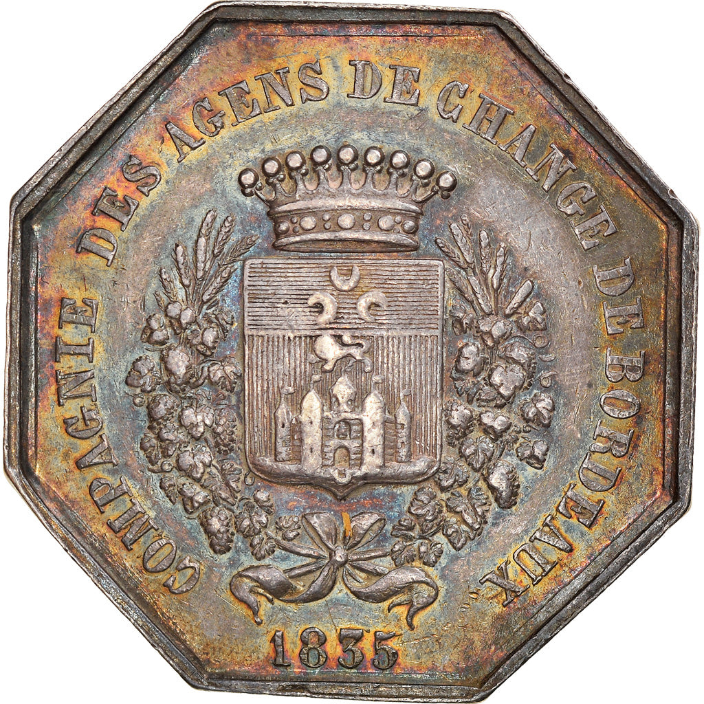 France, Token, Bank, Compagnie des Agents de Change de Bordeaux, 1835, Constant