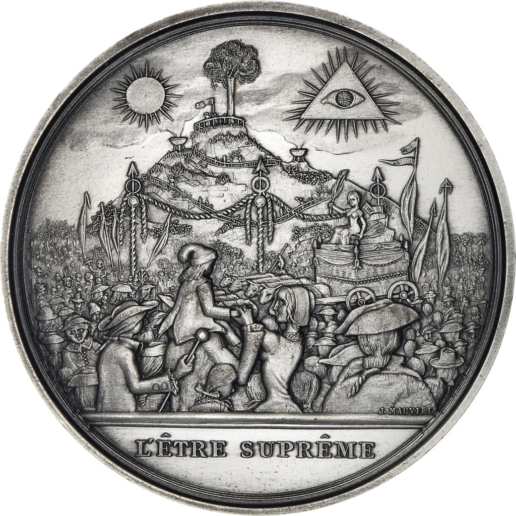 Francia, medaglia, Révolution Française, L'Etre Suprême, History, 1988