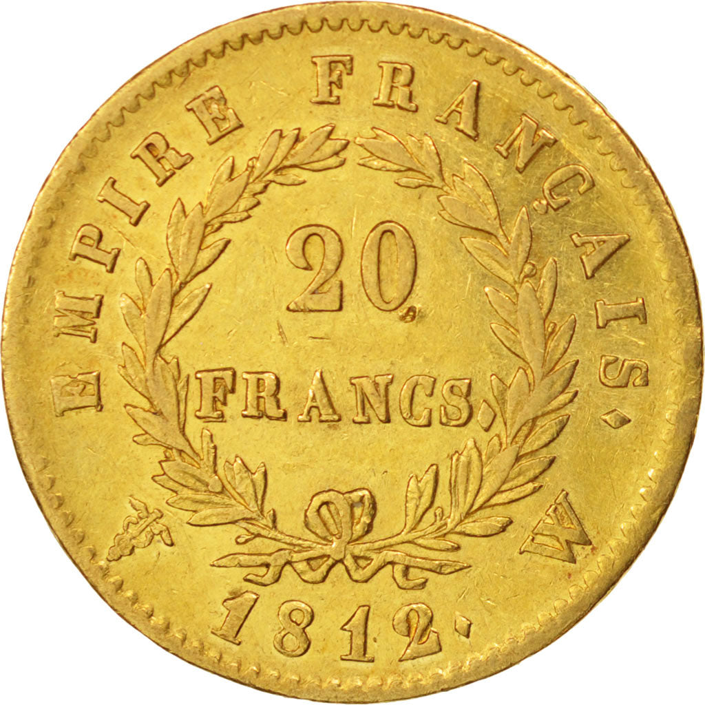 France, Napoléon I, 20 Francs, 1812, Lille,AU(50-53), Gold,KM:695.10,Gadoury1025