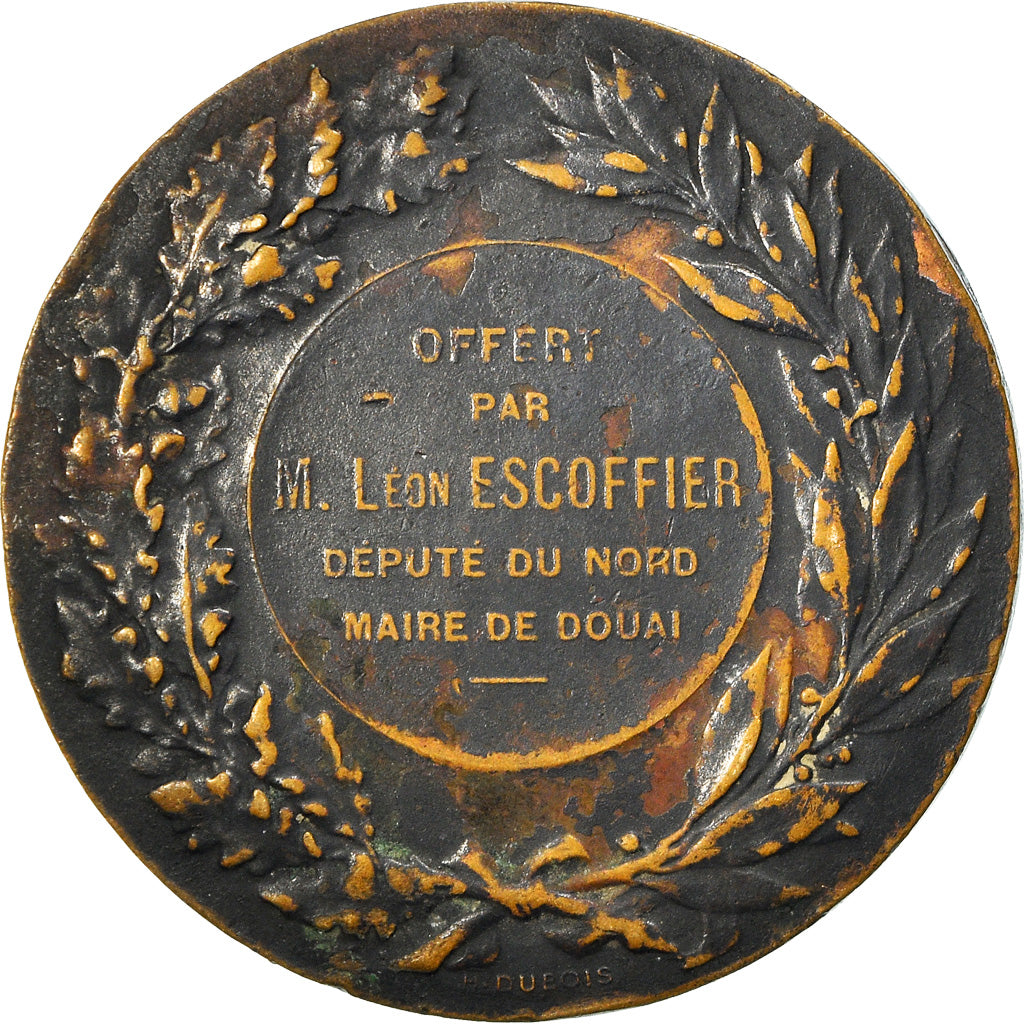 Frankrijk, Medaille, Offert par M.Escoffier, Maire de Douai, Député du Nord