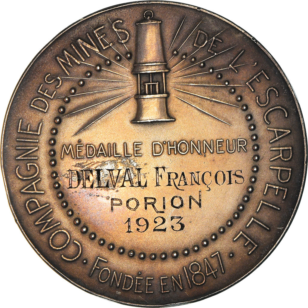 Francja, Medal, Compagnie des Mines de l'Escarpelle, Porion, Biznes i przemysł