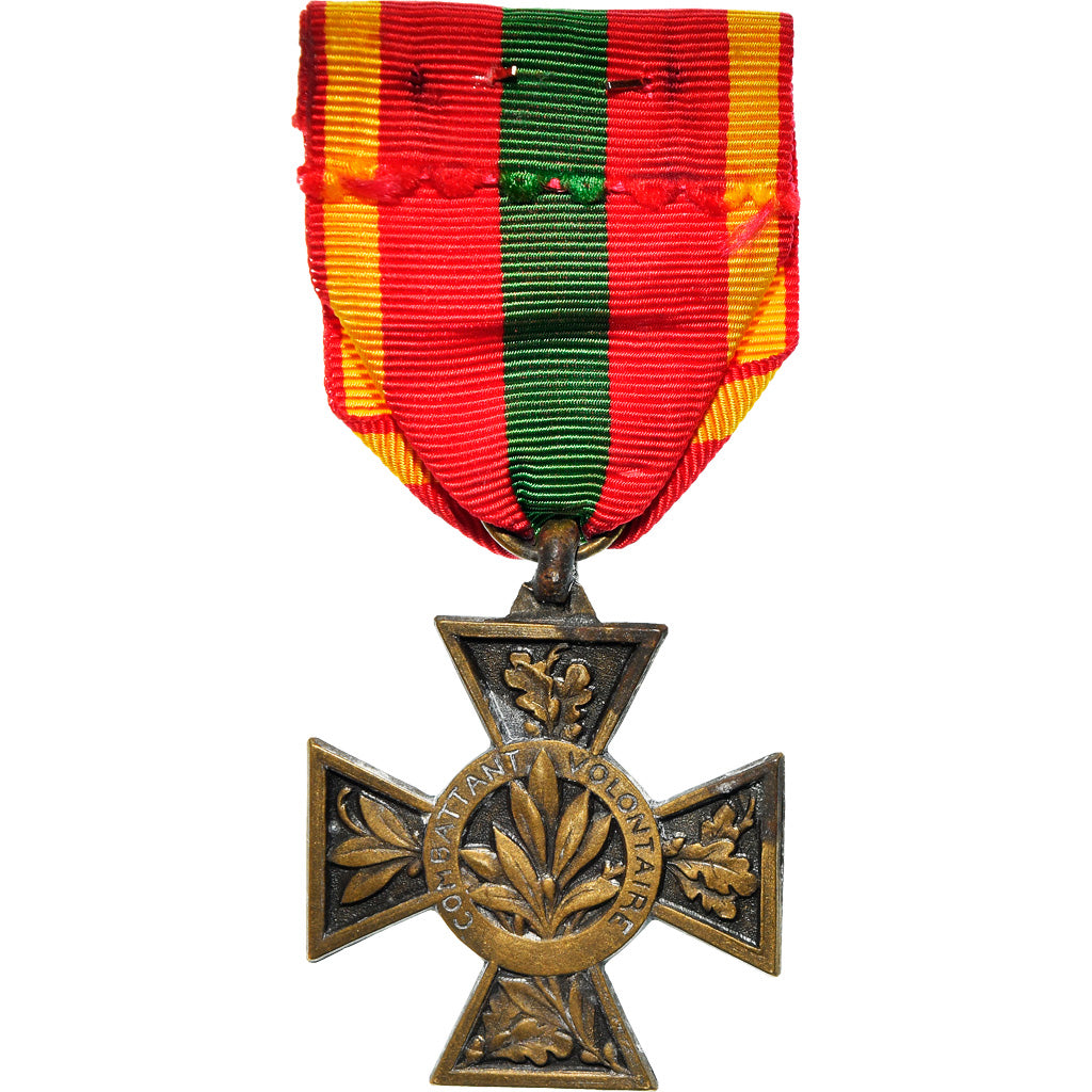 France, Croix du Combattant Volontaire, Médaille, 1939-1945, Excellent Quality