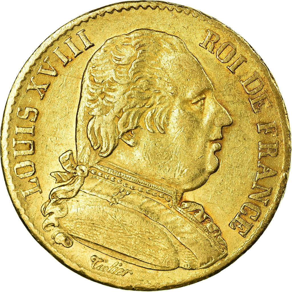 Monnaie, France, Louis XVIII, Louis XVIII, 20 Francs, 1814, Paris, TTB+, Or