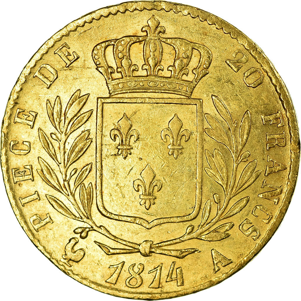Monnaie, France, Louis XVIII, Louis XVIII, 20 Francs, 1814, Paris, TTB+, Or