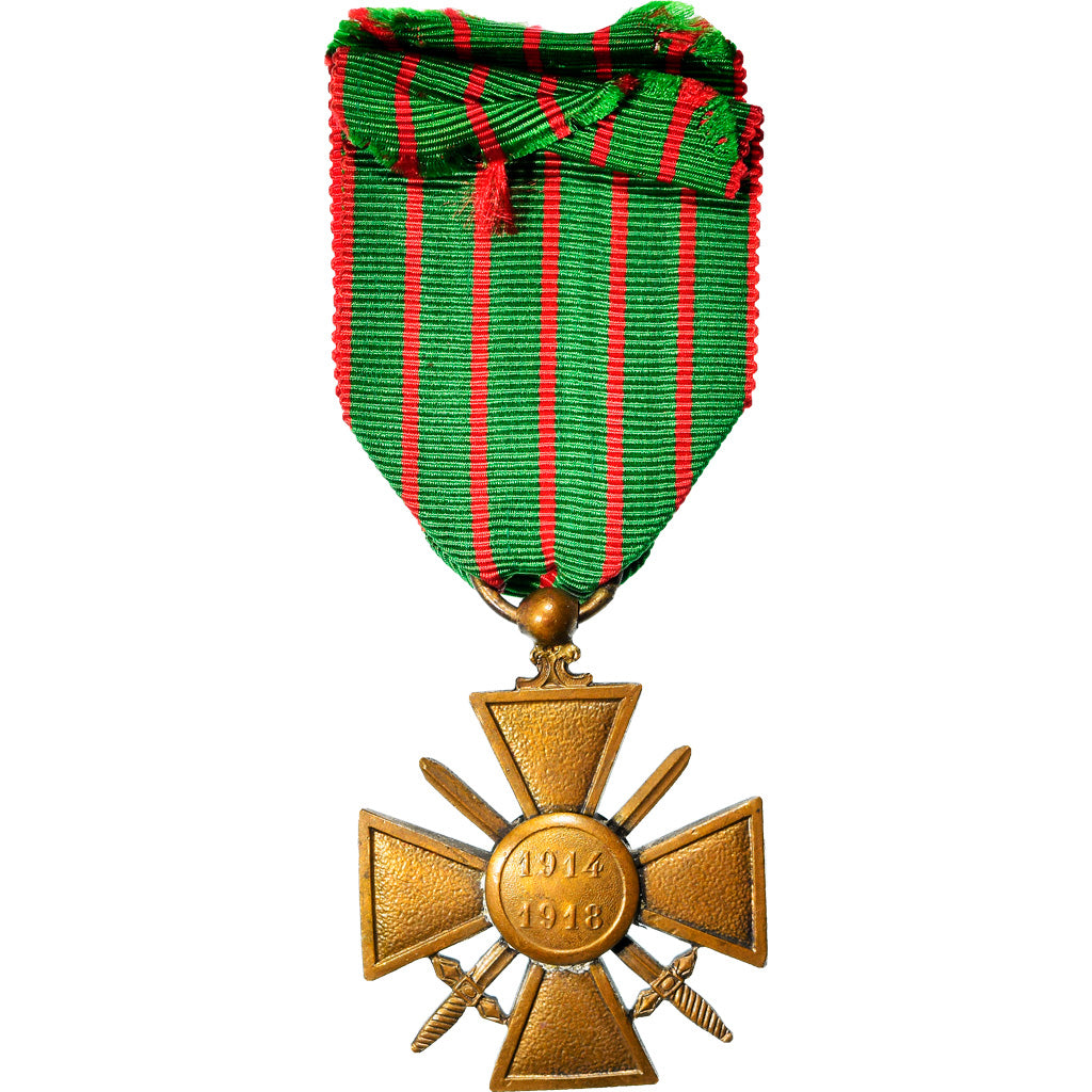 France, Croix de Guerre, Une palme, Médaille, 1914-1918, Non circulé, Bronze